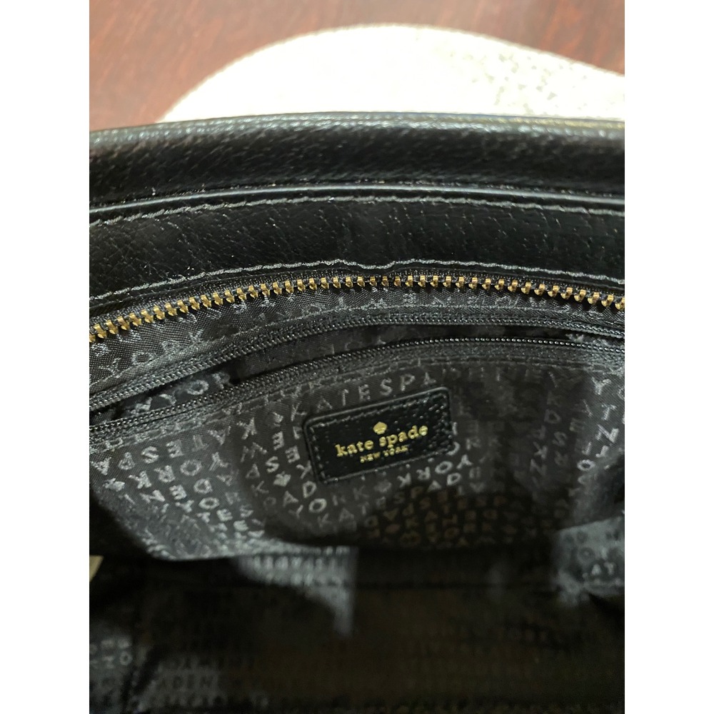 LIKE‎ NEW - Kate Spade New York Black Leather Satchel Handbag Gold Hardware - Picture 10 of 16